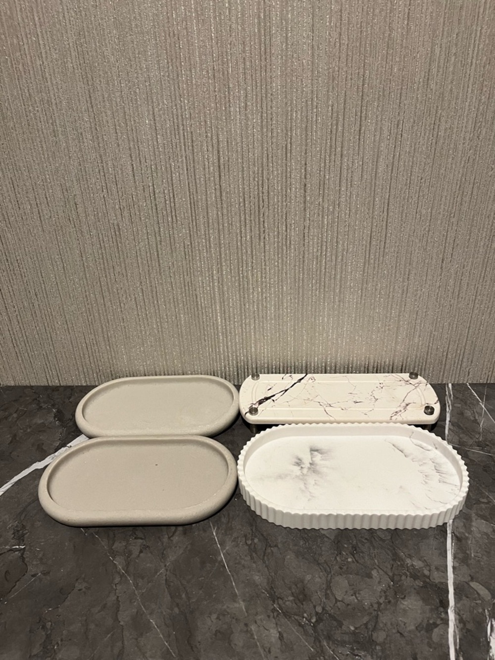 Set of stone trays